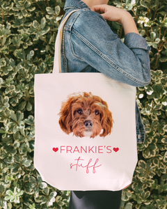 Personalized Pet Heart Tote Bag