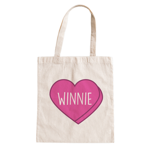 Candy Heart Personalized Tote Bag