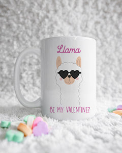 Llama Be My Valentine Mug