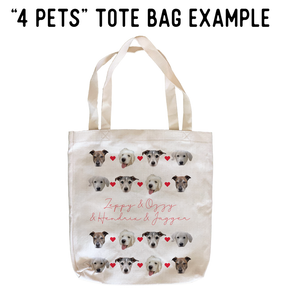 Personalized Pet Heart Pattern Tote Bag
