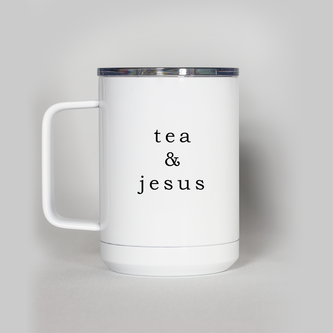 Tea and Jesus Travel Mug