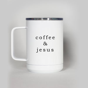 Coffee and Jesus Travel Mug