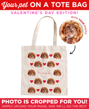 Load image into Gallery viewer, Personalized Pet Heart Pattern Tote Bag
